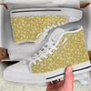 Gold Paisley Bandana Print White High Top Shoes-grizzshop