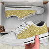 Gold Paisley Bandana Print White Low Top Shoes-grizzshop