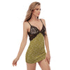 Gold Paisley Bandana Print Women's Sexy Night Dress-grizzshop