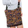 Gold Paisley Pattern Print Crossbody Bags-grizzshop