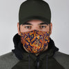 Gold Paisley Pattern Print Face Mask-grizzshop