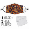 Gold Paisley Pattern Print Face Mask-grizzshop