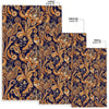 Gold Paisley Pattern Print Floor Mat-grizzshop