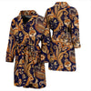 Gold Paisley Pattern Print Men Long Robe-grizzshop