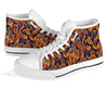 Gold Paisley Pattern Print Men Women's High Top Shoes-grizzshop