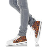 Gold Paisley Pattern Print Men Women's High Top Shoes-grizzshop