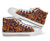 Gold Paisley Pattern Print Men Women's High Top Shoes-grizzshop