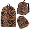 Gold Paisley Pattern Print Premium Backpack-grizzshop