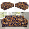 Gold Paisley Pattern Print Sofa Covers-grizzshop