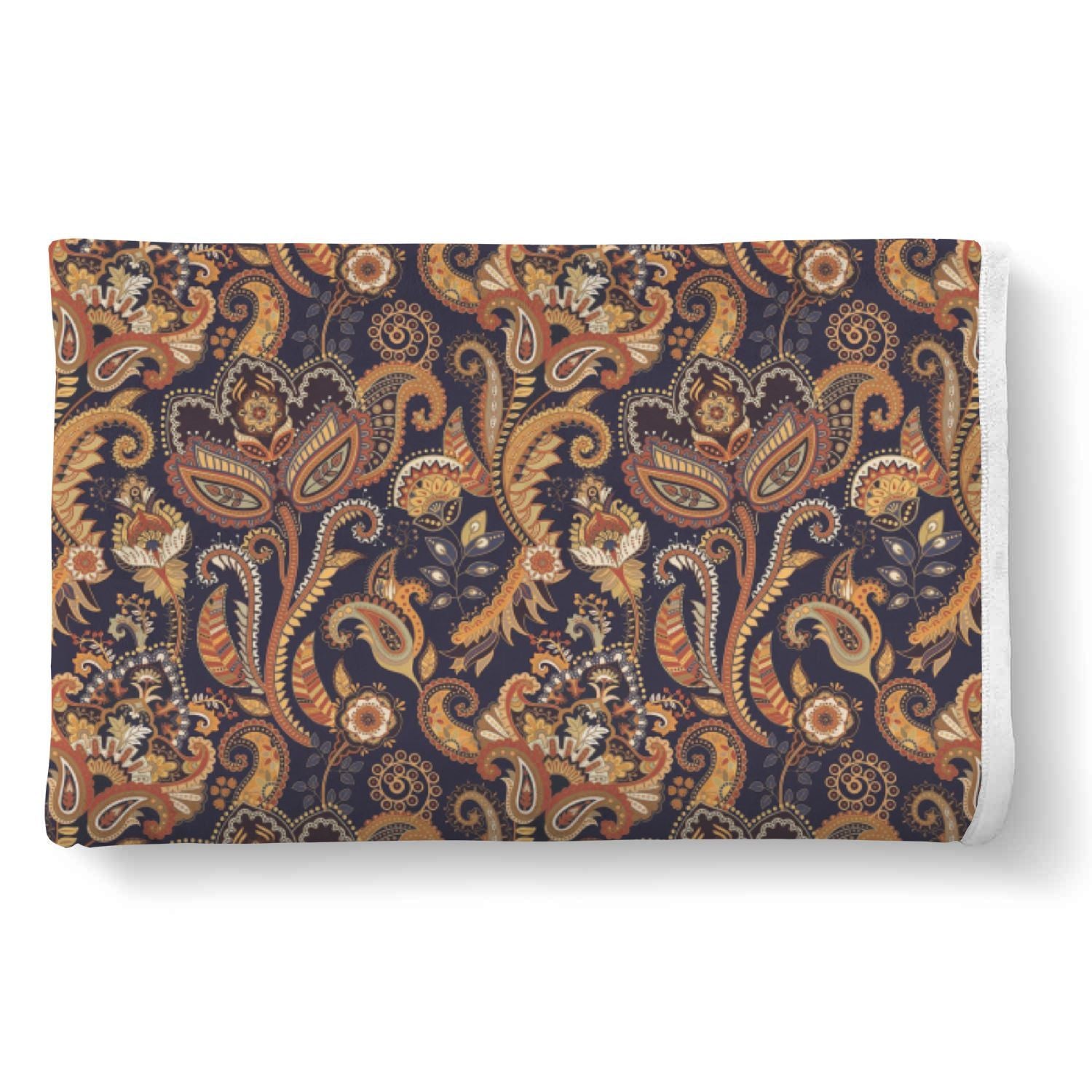 Gold Paisley Pattern Print Throw Blanket-grizzshop