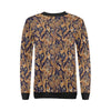 Gold Paisley Pattern Print Women Crewneck Sweatshirt-grizzshop