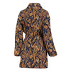 Gold Paisley Pattern Print Women Long Robe-grizzshop