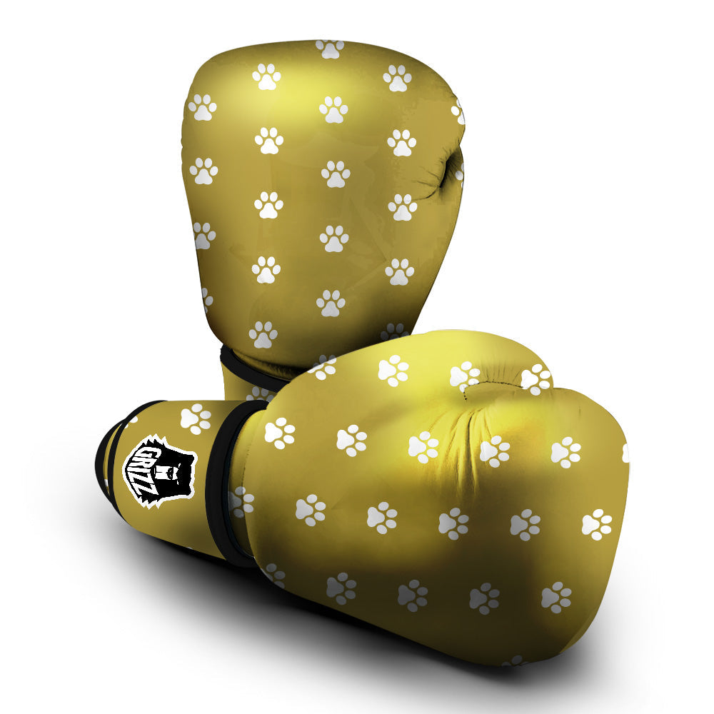 Gold Paw Print Boxing Gloves-grizzshop