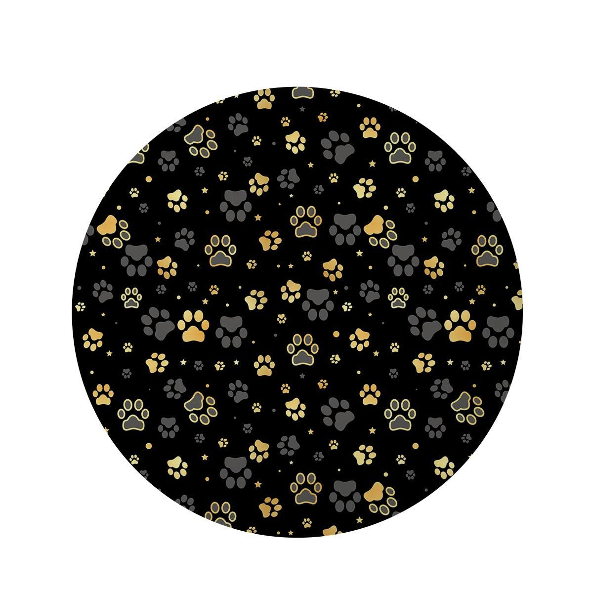 Gold Paw Round Rug-grizzshop