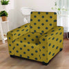 Gold Polka Dot Armchair Cover-grizzshop