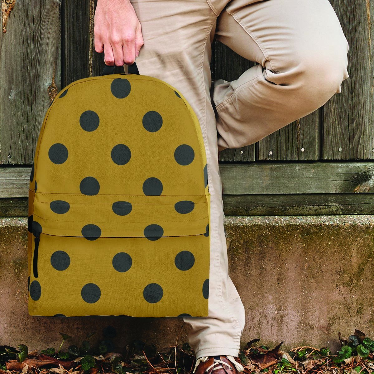 Gold Polka Dot Backpack-grizzshop