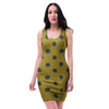 Gold Polka Dot Bodycon Dress-grizzshop