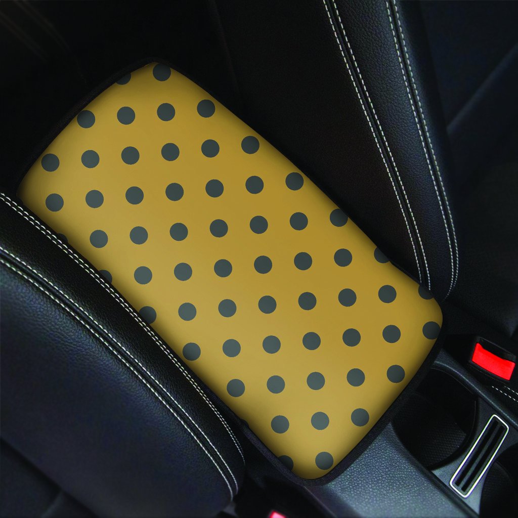 Gold Polka Dot Car Console Cover-grizzshop