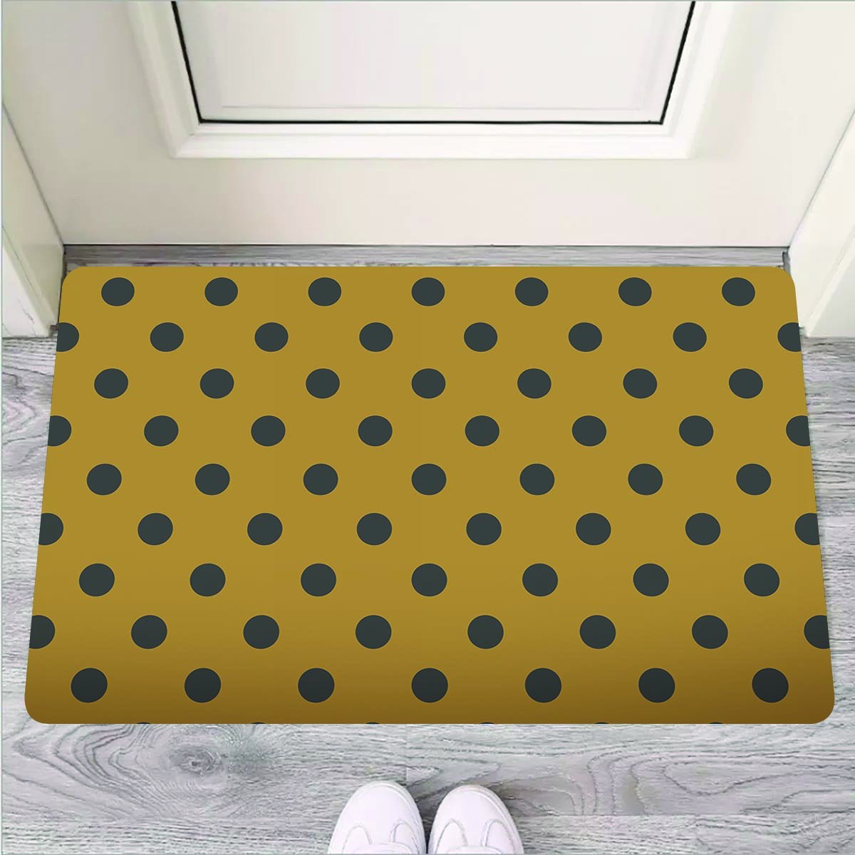 Gold Polka Dot Door Mat-grizzshop