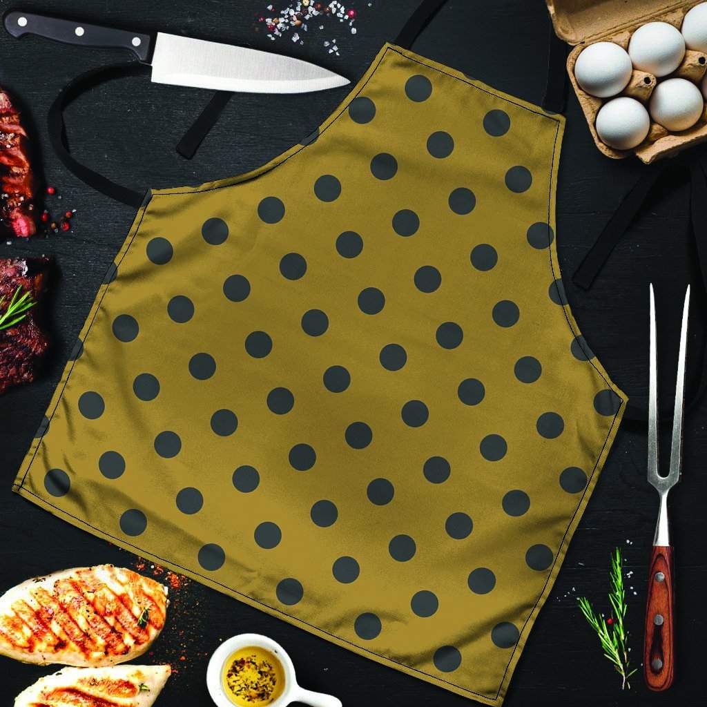 Gold Polka Dot Men's Apron-grizzshop