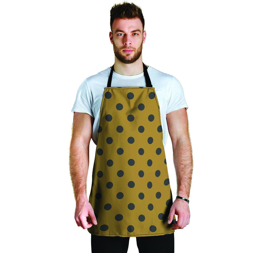 Gold Polka Dot Men's Apron-grizzshop