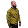 Gold Polka Dot Men's Bomber Jacket-grizzshop