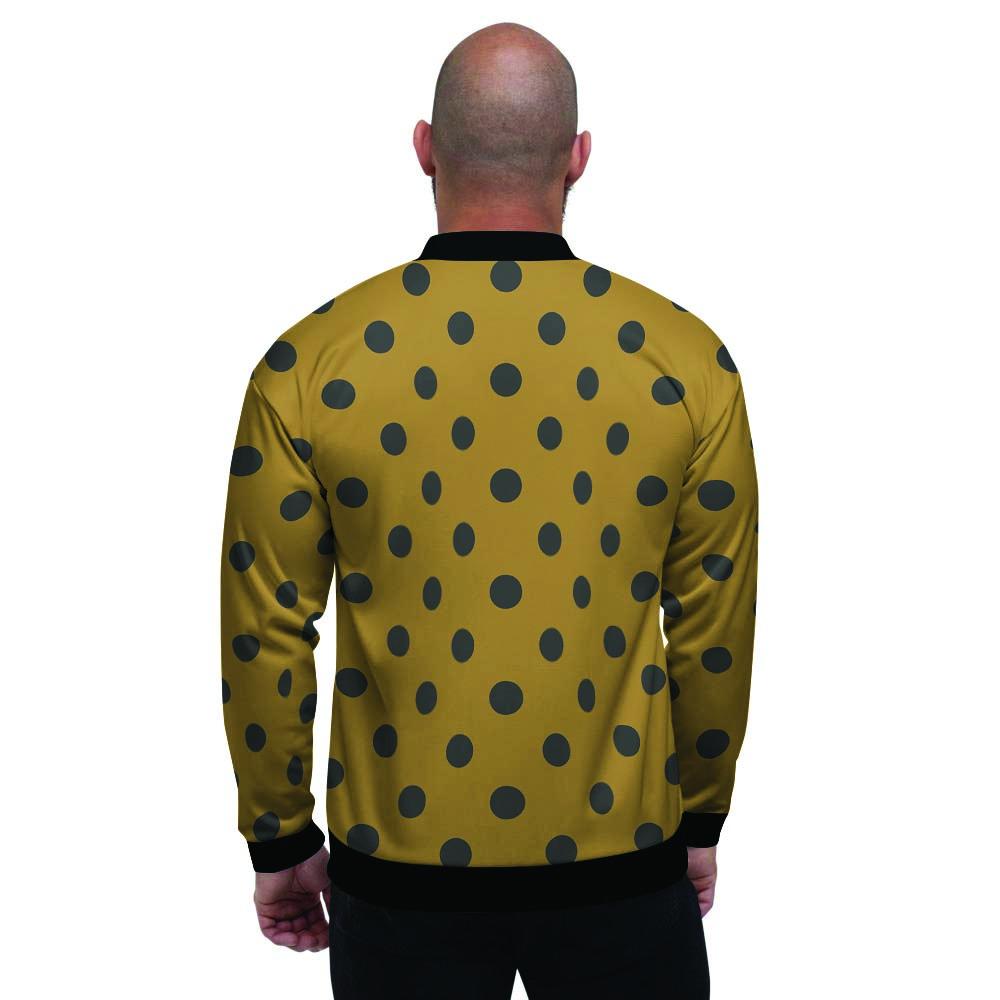 Gold Polka Dot Men's Bomber Jacket-grizzshop