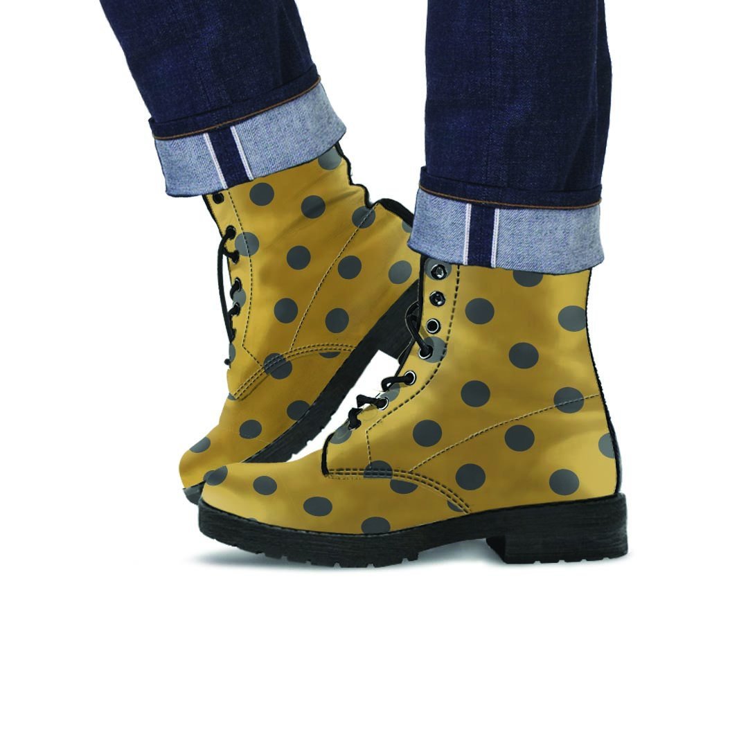 Gold Polka Dot Men's Boots-grizzshop