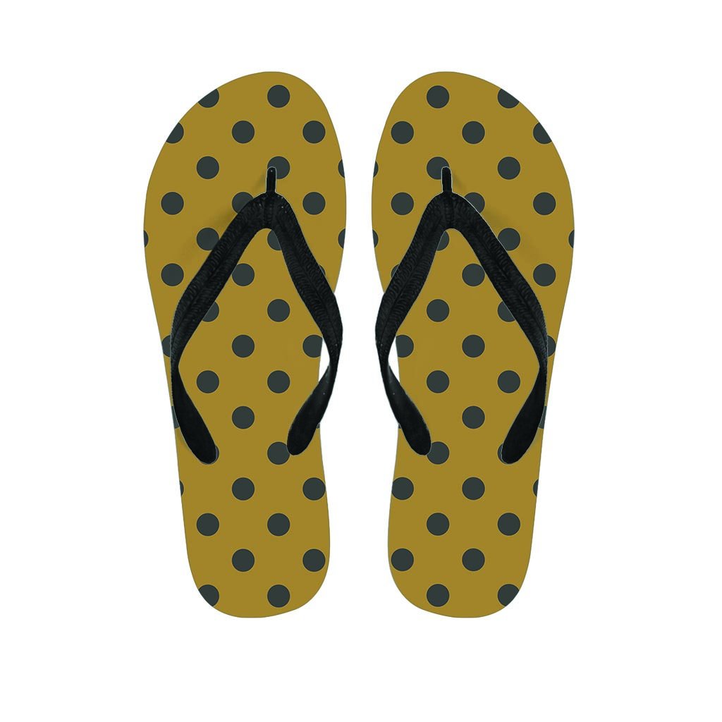 Gold Polka Dot Men's Flip Flops-grizzshop