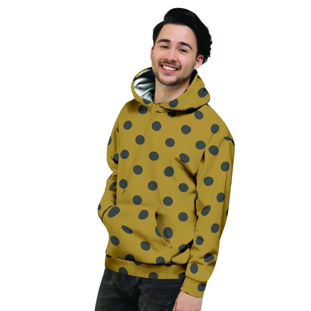 Gold Polka Dot Men's Hoodie-grizzshop