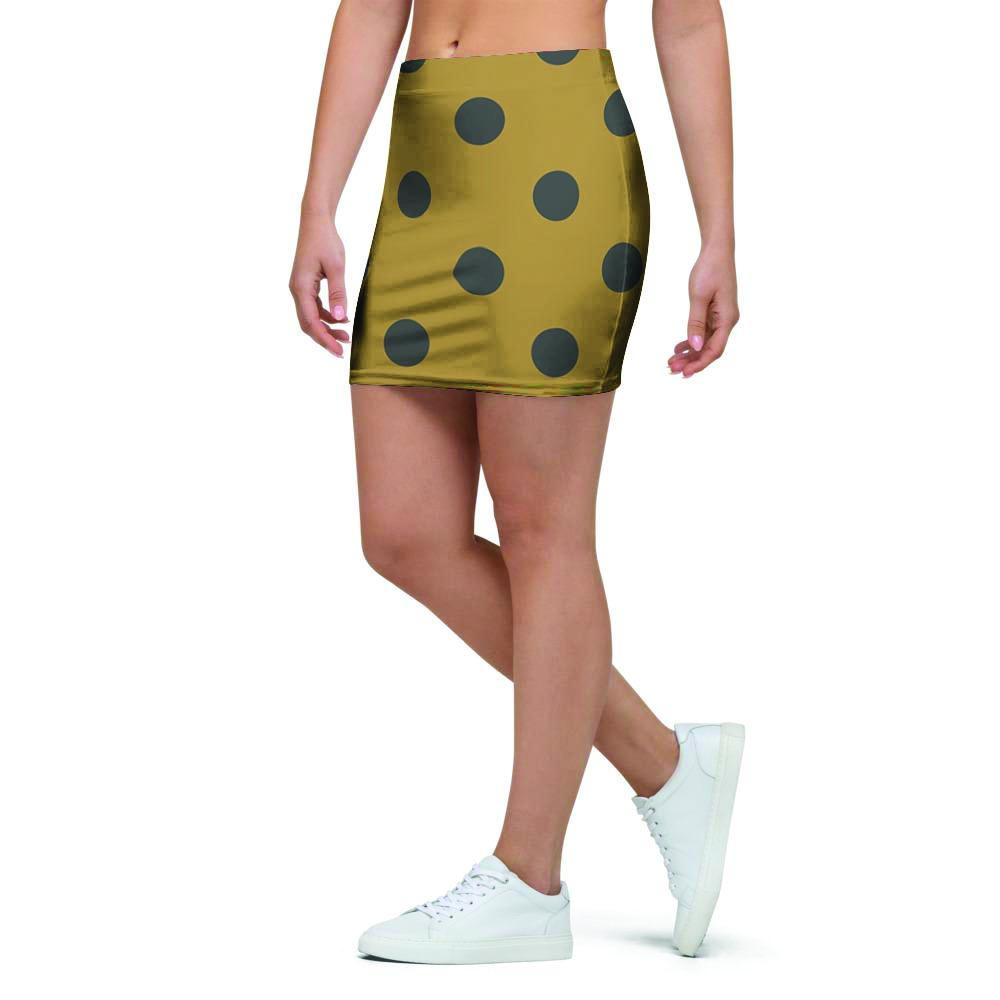 Gold Polka Dot Mini Skirt-grizzshop