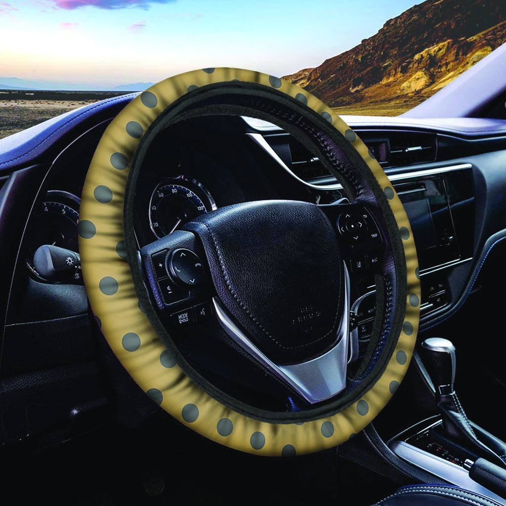 Gold Polka Dot Steering Wheel Cover-grizzshop