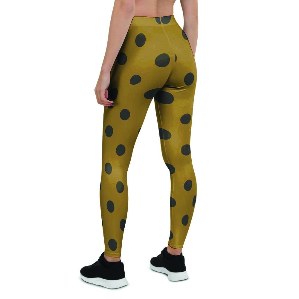 Gold Polka Dot Women's Leggings-grizzshop