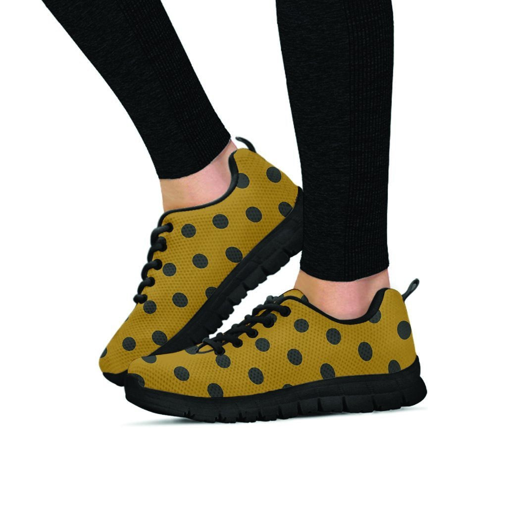 Gold Polka Dot Women's Sneakers-grizzshop