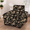 Gold Rose Floral Armchair Cover-grizzshop