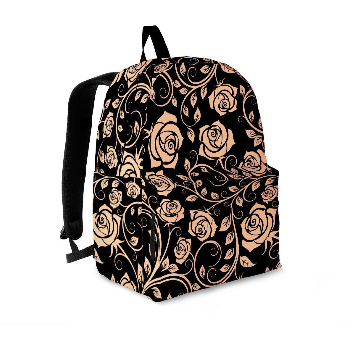 Gold Rose Floral Backpack-grizzshop