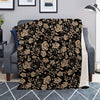 Gold Rose Floral Blanket-grizzshop