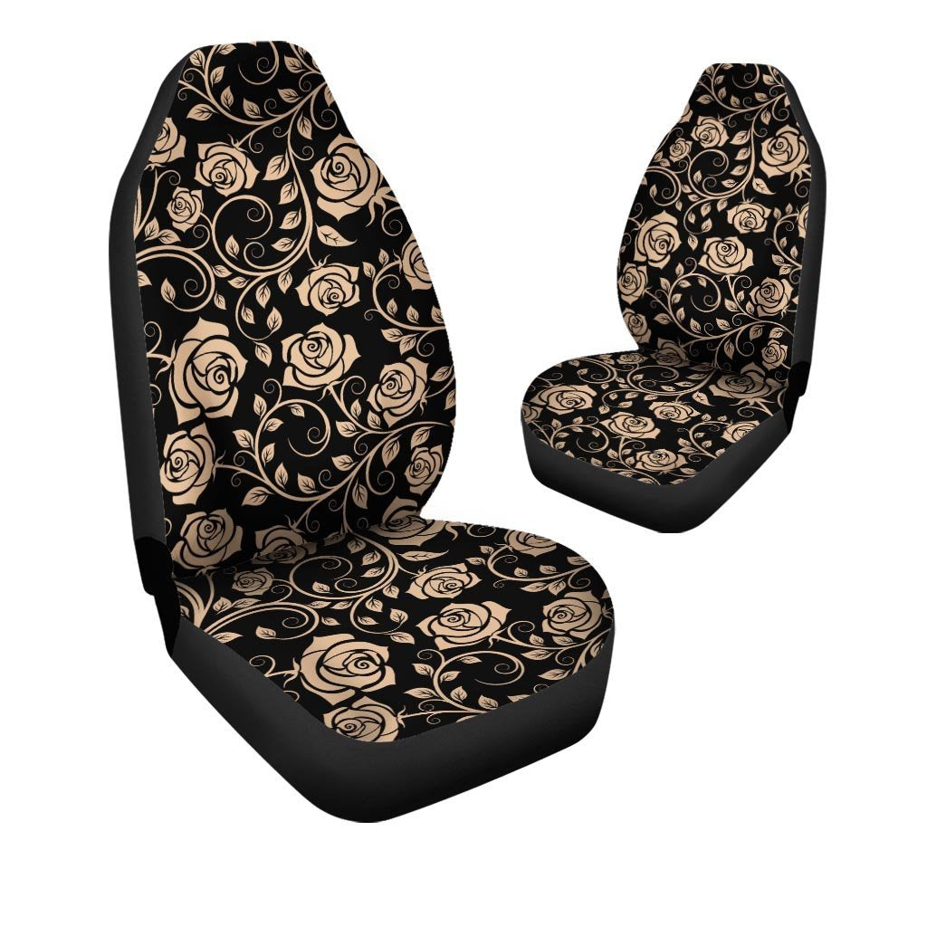 Gold Rose Floral Car Seat Covers-grizzshop