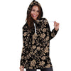 Gold Rose Floral Hoodie Dress-grizzshop