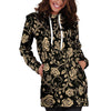 Gold Rose Floral Hoodie Dress-grizzshop