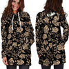 Gold Rose Floral Hoodie Dress-grizzshop