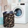 Gold Rose Floral Laundry Basket-grizzshop