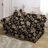 Gold Rose Floral Loveseat Cover-grizzshop