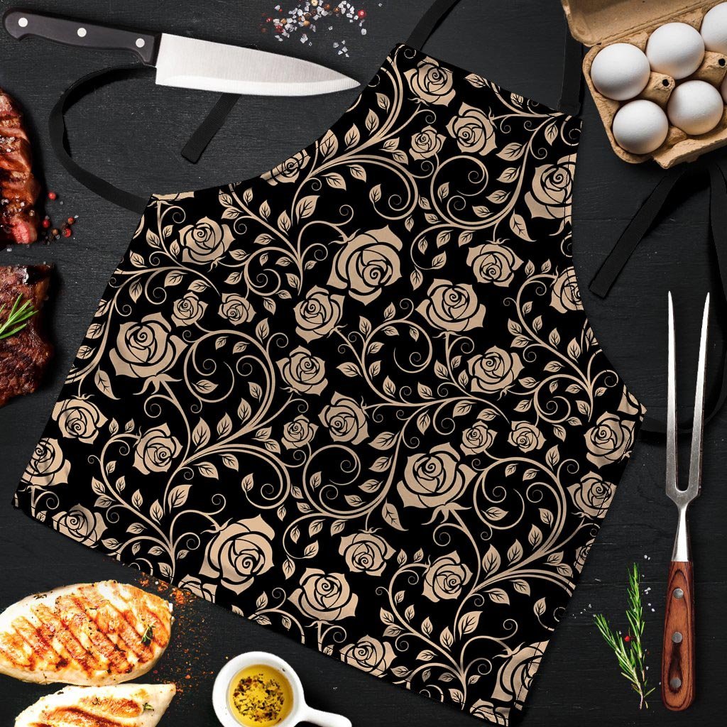 Gold Rose Floral Men's Apron-grizzshop