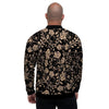 Gold Rose Floral Men's Bomber Jacket-grizzshop