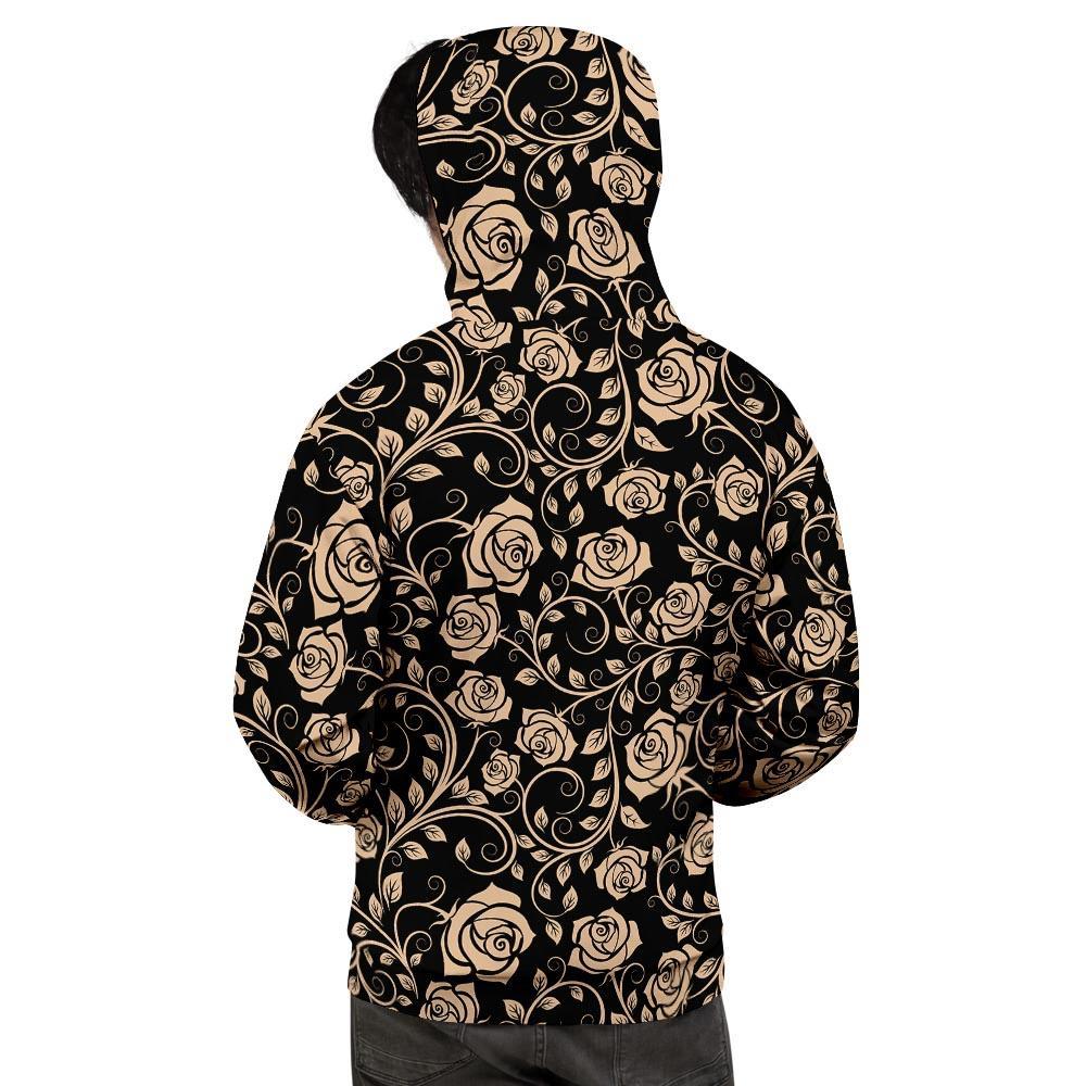 Gold Rose Floral Men's Hoodie-grizzshop