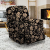 Gold Rose Floral Recliner Cover-grizzshop