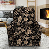 Gold Rose Floral Recliner Cover-grizzshop