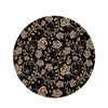 Gold Rose Floral Round Rug-grizzshop