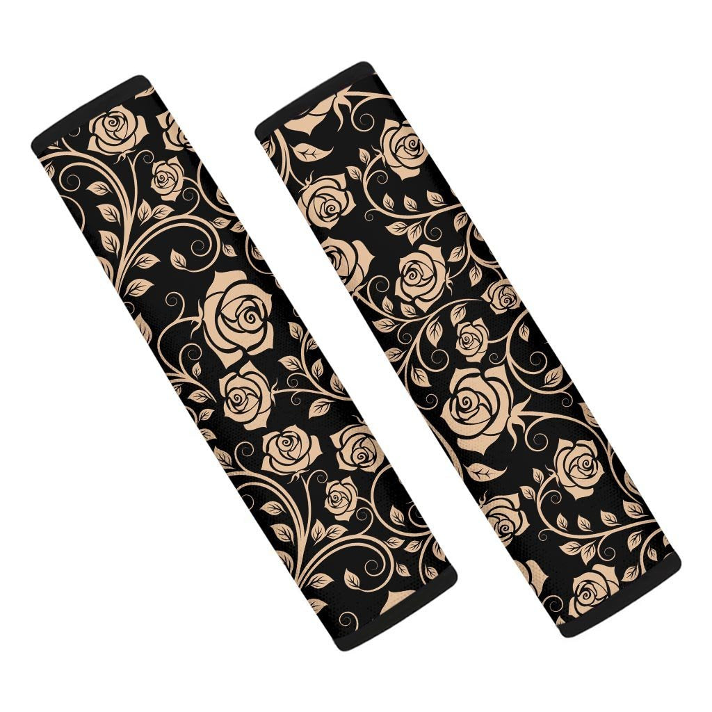 Gold Rose Floral Seat Belt Cover-grizzshop